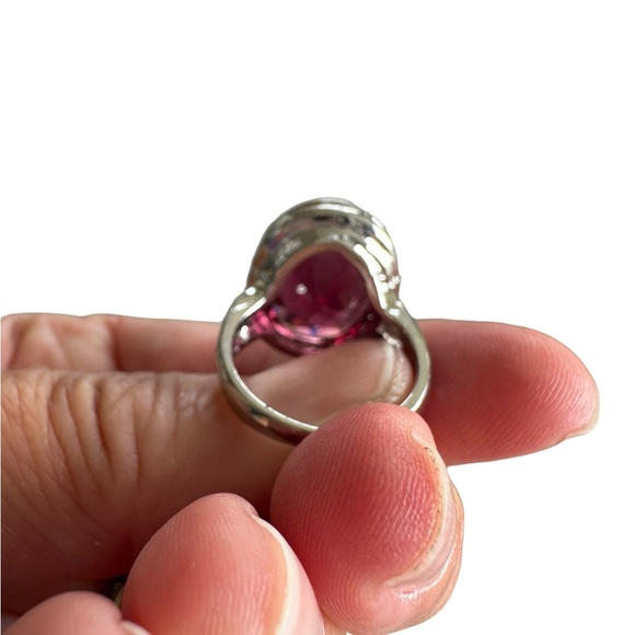 Burgundy Wine Gemstone Silver Ring - Picture 8 of 10